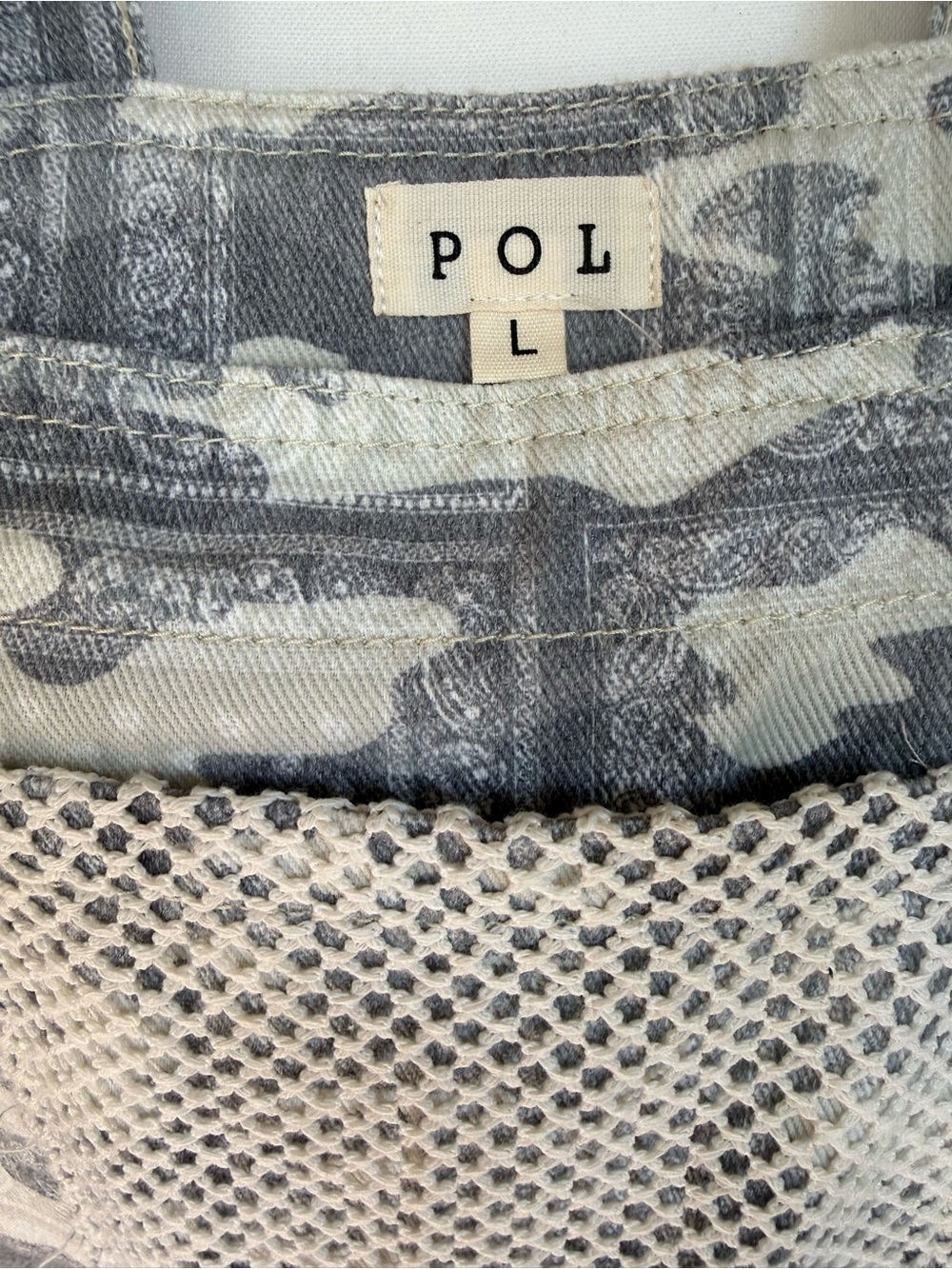 POL Patchwork Crochet Leopard Wide Leg Overalls Boho Jumpsuit L - Picture 5 of 15